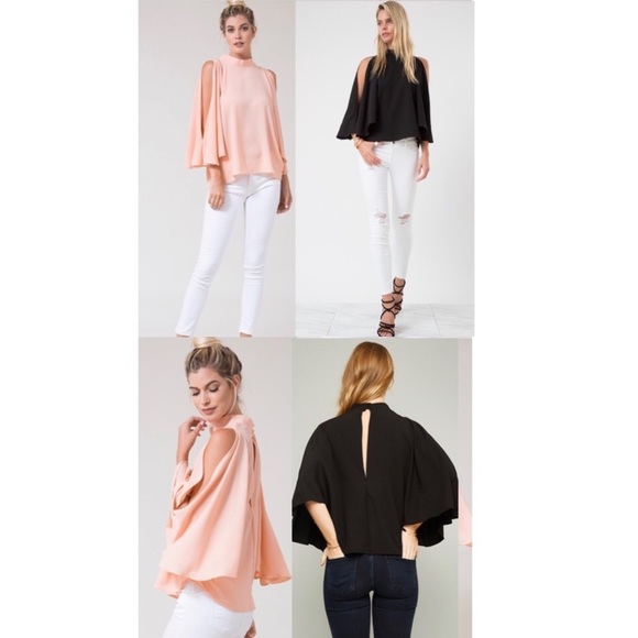 Open Shoulder Top with Kimono Sleeves - Picture 5 of 6